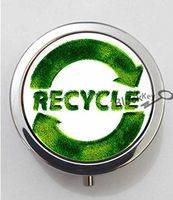 BlackKey Recycle Symbol 3-Compartment Decorative Pocket Gift Box Case Organizer for Pill, Color 1 -609