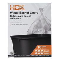 HDX 10 Gal. Waste Liner Clear Trash Bags (250 Count)