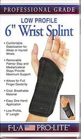 Florida Orthopedics Prolite Low Profile Wrist Splint, Black, Left Medium