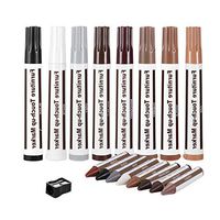 Weiye Furniture Repair Markers Kit - Set of 8 - Markers and Wax Sticks with Sharpener Kit - for Stains, Scratches, Wood Floors, Tables, Desks, Carpenters, Bedposts, Touch Ups, and Cover Ups