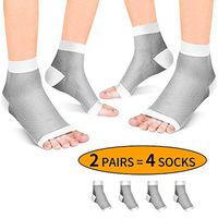 Fondenn Plantar Fasciitis Socks (2 Pairs), Compression Foot Sleeves with Heel Arch & Ankle Support, Foot Care Compression Sleeve for Men & Women (White, 2X-Large)