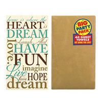 Friends and Family Bathroom Guest Towels, Disposable Paper Napkins, Gold or Silver, Set of 2 Packages (Life Is Good)