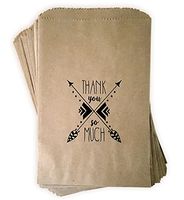Kraft paper rustic treat, favor or gift bags 24 ct made out of 100% recycled paper"Thank you so much"