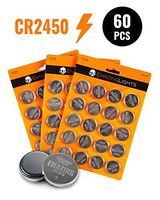 EmazingLights 60 Pack of CR2450 Batteries - 3V Lithium Coin Button Cell 600 mAh (Silver, 60 Pack)