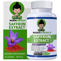 MonkEnergy Saffron Supplement with 100% Pure Saffron Extract 88.5 mg,Crocus Sativus. Weight Loss,Natural Appetite Suppressant,Heart and Eye Health Support, Mood Metabolism Energy Booster