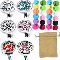 6 PCS car Aromatherapy Fragrance Essential Oil Diffuser Vent Clip Stainless Steel Diffuser with 72 Replacement Felt pad
