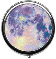 Eareeco - Moon Round Pill Case/Pill Box/Pill Case/Case- Three-Compartment Pill Box/Pill Case