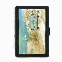 Perfection In Style Black Color Metal Cigarette Case Vintage Beach Design 007