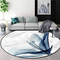 RUGSMAT Flower Non-Slip Area Rug Pad Round,Amaryllis Blossom in Spring Living Dinning Room and Bedroom Rugs Diameter-31