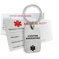 My Identity Doctor - Custom Engraved Medical Alert Dog Tag Keychain, 316L Stainless Steel, Black Symbol
