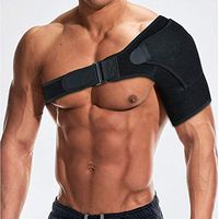 Adjustable Shoulder Brace with Pressure Pad, Premium Rotator Cuff Support, Breathable Shoulder Compression Support Strap for Men and Women Right or Left Arm