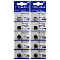 BlueDot Trading CR1220 Lithium Battery, 10 Count