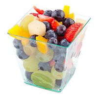 8 oz Square Seagreen Plastic Large Kova Cup - 2 3/4" x 2 3/4" x 2 3/4" - 20 count box - Restaurantware