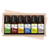 Plant Therapy Top 6 Organic Synergies Set - Essential Oil Blends for Sleep, Calm, Muscle Relief, Energy, Immunity, 100% Pure, Undiluted, Natural, Therapeutic Grade 10 mL (1/3 oz)
