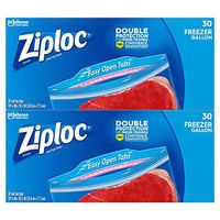Ziploc Freezer Bags, Double Protection with Easy Open Tabs, Gallon, 30 Count, Pack of 4 (120 Total Bags)