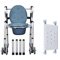 ZDONGU ZJBDQ Mobile Commode Chair Elderly Disabled Toilet Chair Folding Aluminum Commode Toilet, A