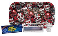 Trip 2 Clear Rolling Papers King Size with Elements 110mm Roller, Pre Rolled Tips, Hippie Butler Flip Top Storage Container and Rolling Paper Depot Rolling Tray