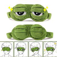 3D Sad Frog Sleep Mask Rest Travel Relax Sleeping Aid Blindfold Ice Cover Eye Patch Sleeping Mask Case Anime Costumes Green