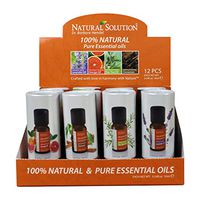 Natural Solution Essential Oils 12 Pcs Gift Set,Top 4 Essential Oils,100% Natural Pure Therapeutic Grade,Lavender Oil,Orange,Cinnamon,Tea Tree