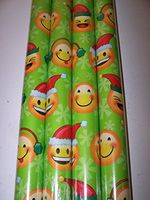 Emoji 1 Roll of 50 sq ft Gift Wrap Christmas Paper (Green)