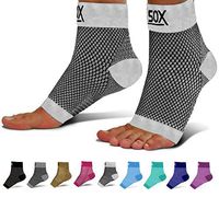 SB SOX Compression Foot Sleeves for Men & Women - BEST Plantar Fasciitis Socks for Plantar Fasciitis Pain Relief, Heel Pain, and Treatment for Everyday Use with Arch Support (White, Large)