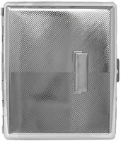 Silver V Lines (Full Pack 100s) Metal-Plated Cigarette Case & Stash Box