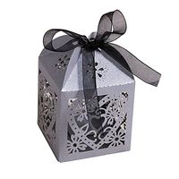 EUBeisaqi 50 PCS Love Heart Laser Cut Candy Gift Boxes With Ribbon Wedding Party Favor