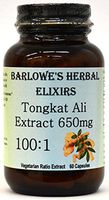 Tongkat Ali Extract 100:1-60 650mg VegiCaps - Stearate Free, Bottled in Glass! Free Shipping on Orders Over $49!