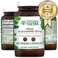 Natural Nutra Vegan and Vegetarian Glucosamine Hydrochloride, Kosher, Shellfish Free, Plant Based, Collagen, Joint and Cartilage Support Supplement, 750mg, 120 Capsules