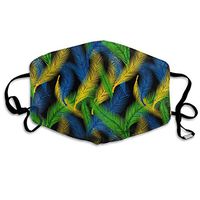 TDynasty Unisex Mouth Mask Fashion Mardi Gras Colors Feather Surgical Masks Half Face Earloop for Outdoor Cycling