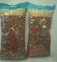 World Market Red, Green & Gold Metallic Crinkle Cut Paper Basket Filler- 10 oz.