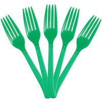 JAM PAPER Premium Utensils Party Pack - Plastic Forks - Green - 48 Disposable Forks/Pack