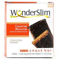WonderSlim High Protein Snack Bar/Diet Bars - Caramel Brownie Nut (7ct) - Trans Fat Free, Aspartame Free, Kosher, Cholesterol Free