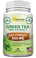 Green Tea Extract Supplement with EGCG - 180 Capsules - Max Potency Green Tea Fat Burner 500 mg Pills for Weight Loss, Boost Metabolism & Heart Health, All-Natural Low Caffeine Diet Detox Antioxidant