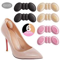 VICCITY (6 Pairs) Heel Cushion Inserts, Heel Pads, Heel Blister Protectors for Women & Men, Suitable for Any Shoes Reusable Adhesive Shoe Inserts Liners for Slightly Looser Shoes (3 Thin +3 Thick)