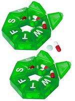 Weekly 7-Sided Pill Planner - 2 Pack (Green)