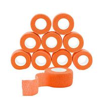 GooGou Self Adhesive Bandage Finger Tape Rolls Non-Woven Ventilate Flexible Wrap for Sprain Swelling and Soreness on Wrist and Ankle 10PCS 1 in X 14.7 ft (Orange)