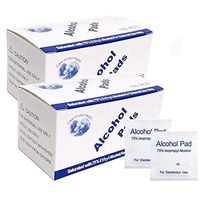 200 Pcs Alcohol Prep Pads 75% Alcohol Swabs Individually Wrapped Cotton Slices Wet Wipe Medical for Cleaning Care and Mobile Phone Nail Cleaning