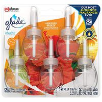 Glade PlugIns Refills Air Freshener, Scented and Essential Oils for Home and Bathroom, Hawaiian Breeze, 3.35 Fl Oz, 5 Count