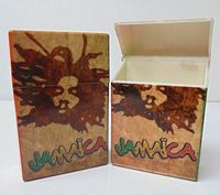 2 Plastic Cigarette Case Fits Kings, Jamaican Design, Holds 1 Pack of Cigarettes, Flip Open