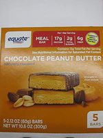 Equate Meal Bar, Chocolate Peanut Butter, 5 Bars, Total Weight 10.6 oz
