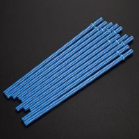 HP95 Disposable Plastic Drinking Straws 9 Inch Reusable Straight Stripe Straws for Wedding Party Family Use,10 Pieces,Dark Blue
