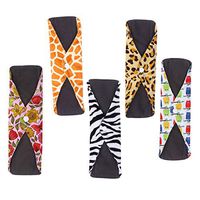 SUPVOX 5PCS Reusable Sanitary Towel Super-Absorbent Sanitary Pads Bamboo Charcoal Cloth Menstrual Pads (Size M)