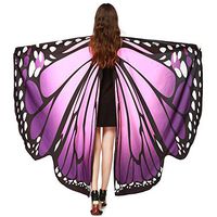 Meikosks Home Butterflies Cape Wings for Women Christmas Party Costumes Soft Fabric Butterflies Shawl Fairy Ladies Cloak Purple