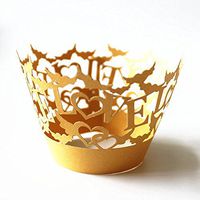 Tinksky Cupcake Wrappers Wedding Cupcake Decorations Birthday Baby Baby Shower Wrap 50-Pack (Yellow)