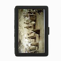 Perfection In Style Black Color Metal Cigarette Case Vintage Golf Design 009