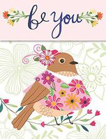 Punch Studio Molly & Rex Words in Bloom Pocket Note Pad (Be You Birdy)