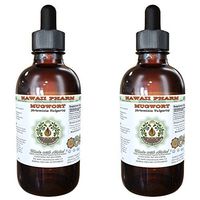 Mugwort Alcohol-Free Liquid Extract, Organic Mugwort (Artemisia vulgaris) Dried Flower Glycerite Natural Herbal Supplement, Hawaii Pharm, USA 2x4 oz