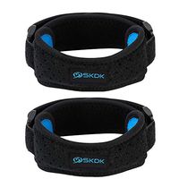 2 Pack SKDK Patella Knee Brace Strap for Knee Pain Relief,Knee Protector with Adjustable Strap,Silicon Material,Basketball,Hiking,Running,Trekking,Injury Recovery,Black