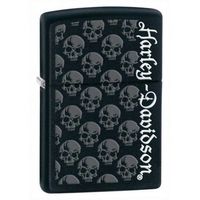 Zippo Harley-Davidson Black Matte Skulls Lighter
